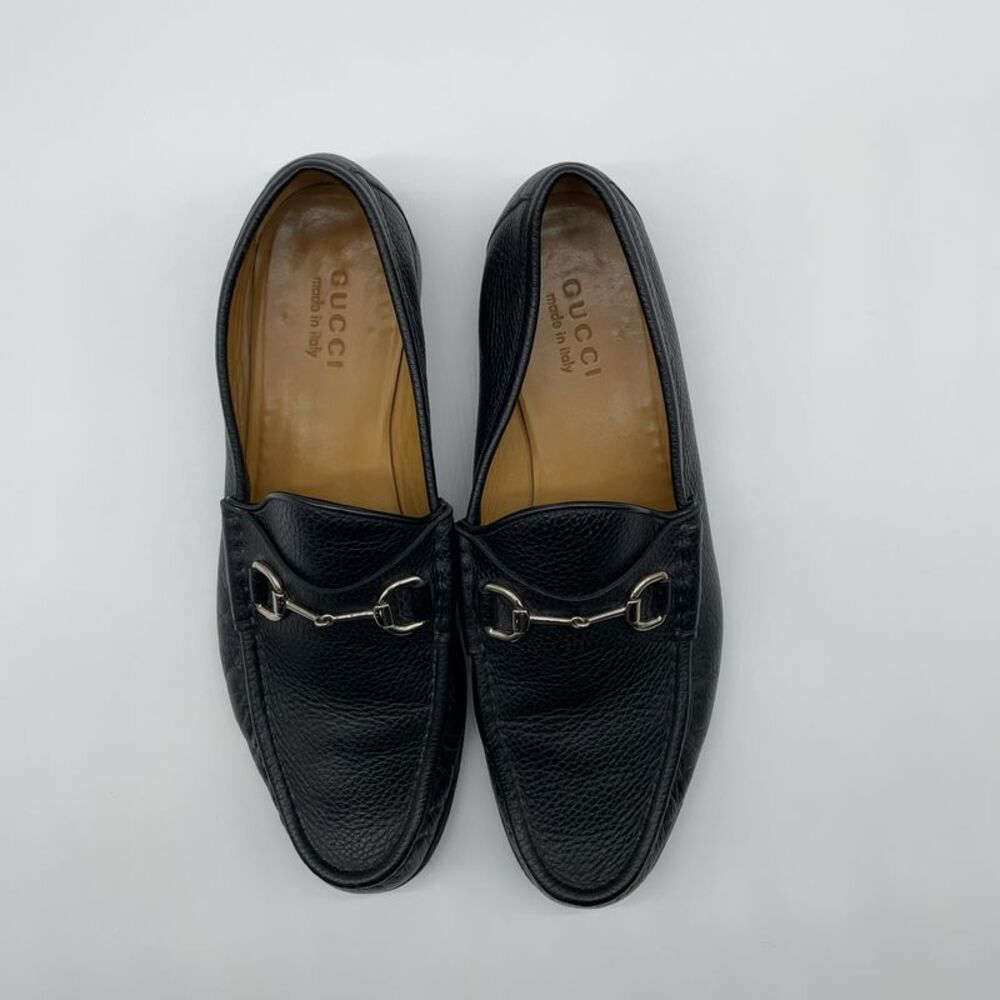 Gucci Gucci Men’s Horsebit Loafers - Black Pebbled Leather - Made in Italy - Picture 7 of 9